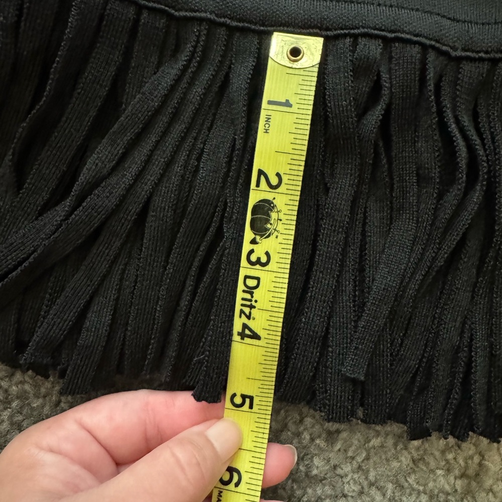 Rebecca Minkoff Black Pencil Skirt with Fringe NWT - Picture 7 of 7